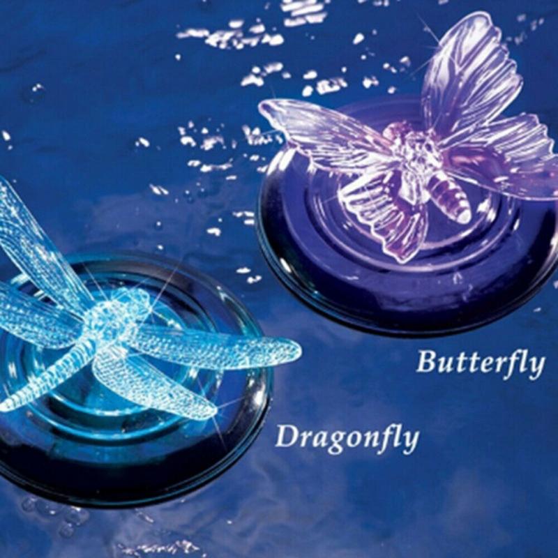 1Pcs Solar Led Float Lamp Kleurverandering Vlinder Dragonfly Outdoor Vijver Water Licht Creatieve Zwembad Onderwater