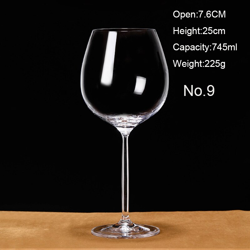 6PCS 13 Transparent Wine glass set a tall champagne glass European white wine glass without lead: 9