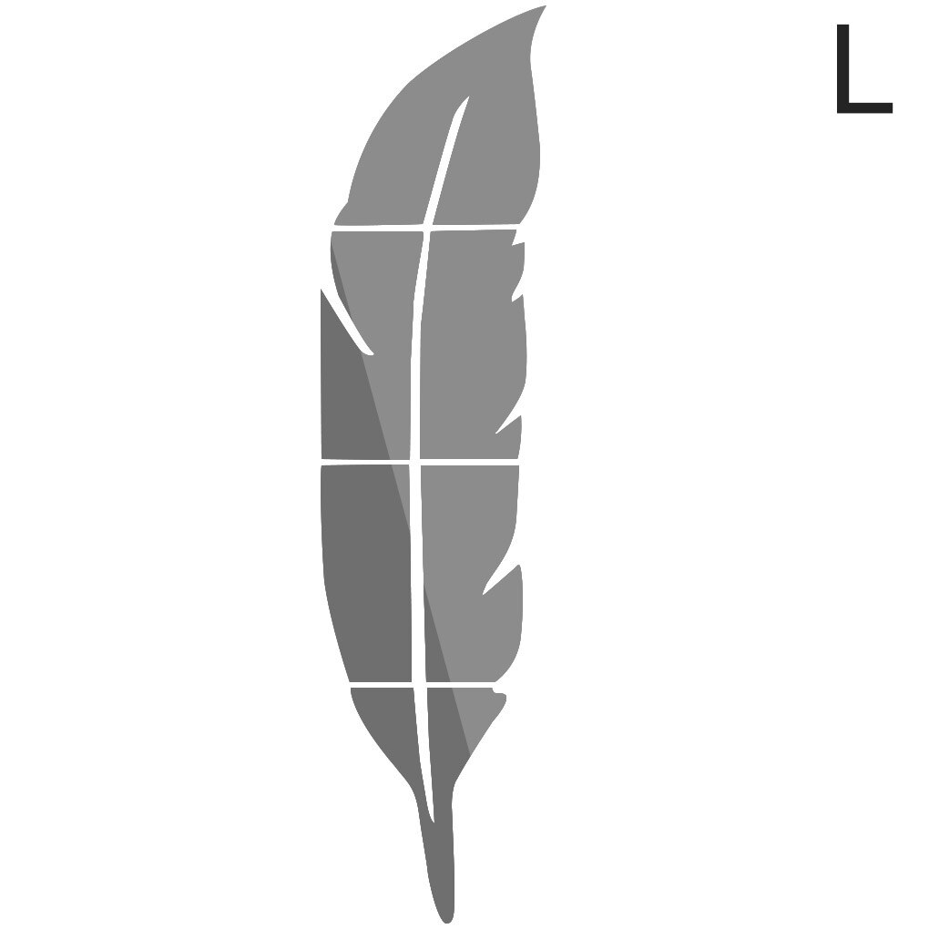 Muursticker spiegel plakkend 3d acryl waterdichte veren muursticker voor thuis slaapkamer muurdecoratie: L rechts zwart