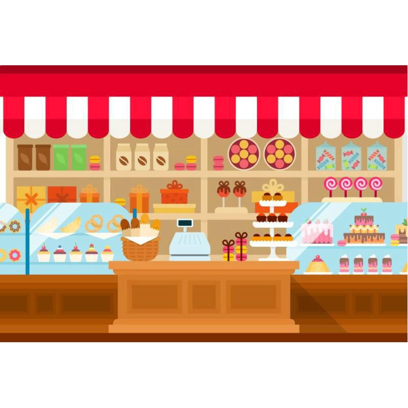 Cute Pink Cake Store Backdrop Photography Background Photo Booth Studio Decor: 01 / 70x50cm