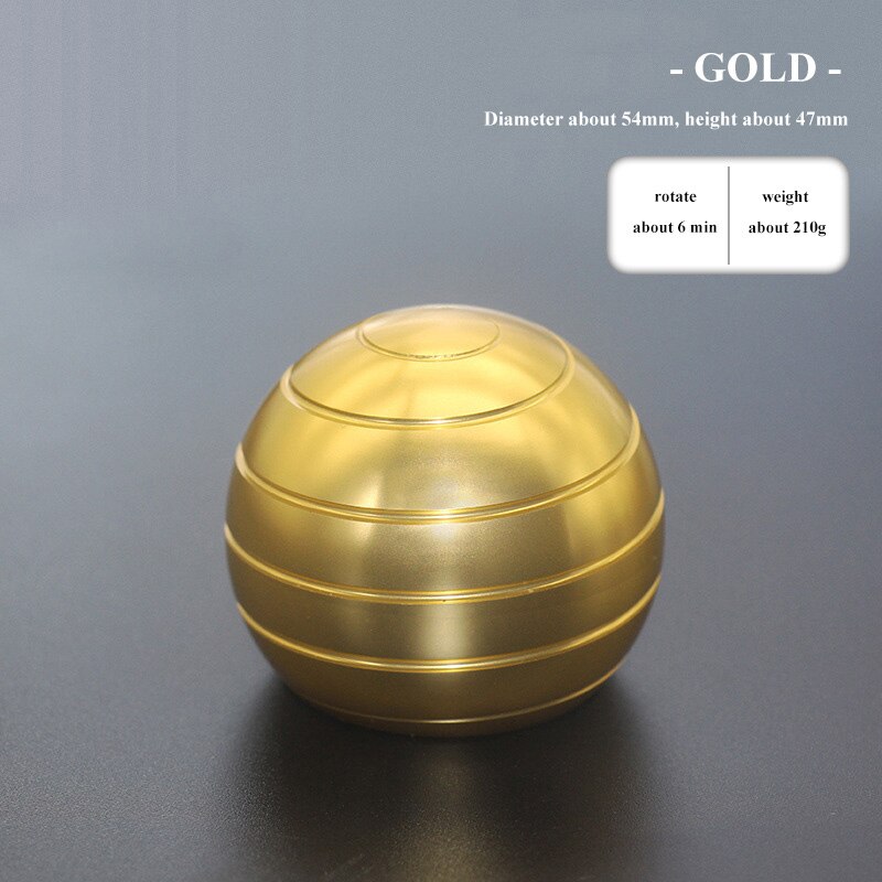 45mm/54mm Kinetic Desktop Toys Aluminum Alloy Hypnosis Rotary Gyro Adult Fingertip Toy Children Toys Decompression Gyro: Gold-54mm