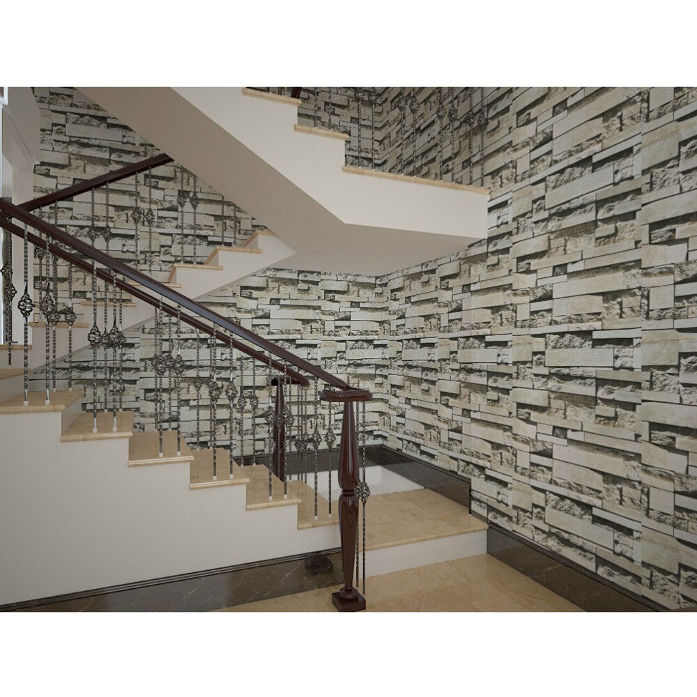 Verdikte 3D Steen Muursticker Baksteen Behang Zelfklevende Muur Muurschildering Decals Voor Woonkamer Slaapkamer Kantoor Decor (Zwart en