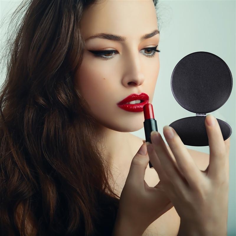 2Pcs Portable Foldable Double-Sided Compact Mirror Makeup Cosmetic Mirror