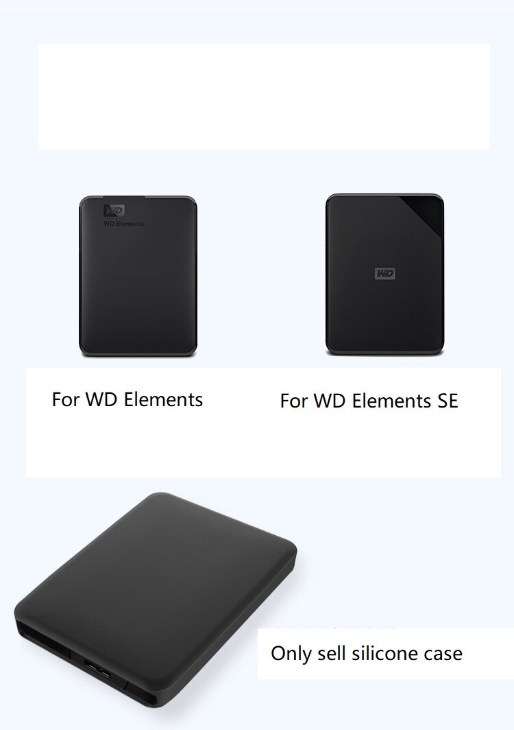 Portable Hard Drive Soft Silicone Cover Protect Sleeve skin 1-2TB Case for WD Elements SE