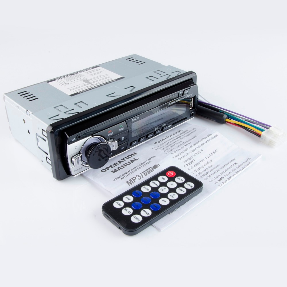 Autoradio 1 Din Auto Radio Bluetooth 12V Car Audio Speler Mp3 60Wx4 Fm Radio Muziek Usb/Sd Met in Dash Aux Input
