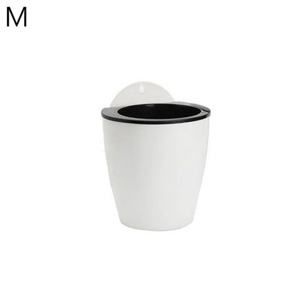 Hengende blomsterpotter plantekasser svevende plantevase hjem hage dekorasjon veggmontert etui arrangør bærbar henge innendørs dekor: M hvit svart