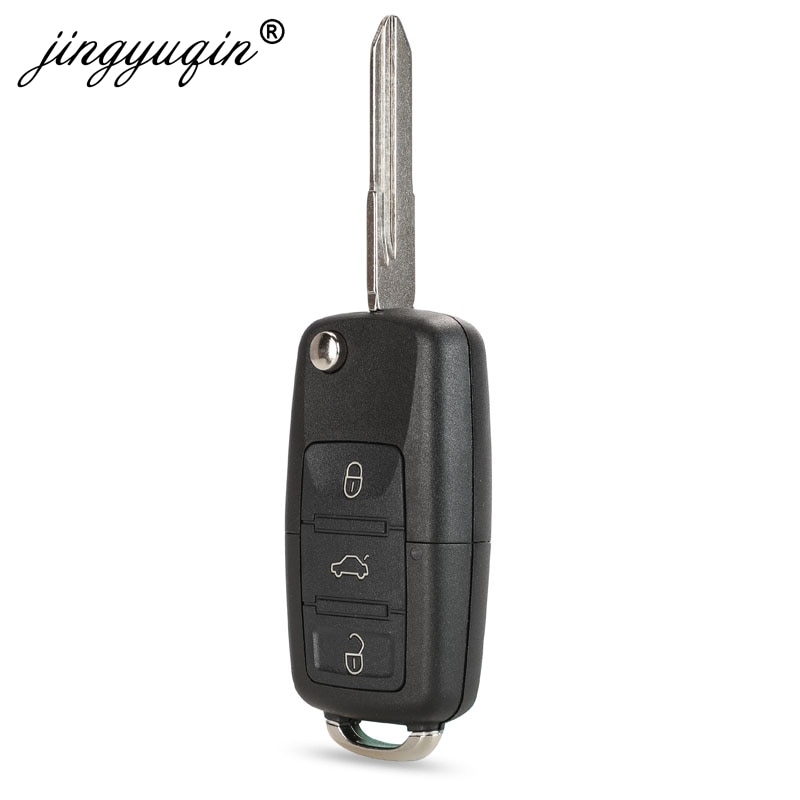 Jingyuqin HU49 Blade Autosleutel Shell Voor Vw Volkswagen Golf Santana Jetta 3 Knoppen Flip Toetsen Case Fob Vervanging