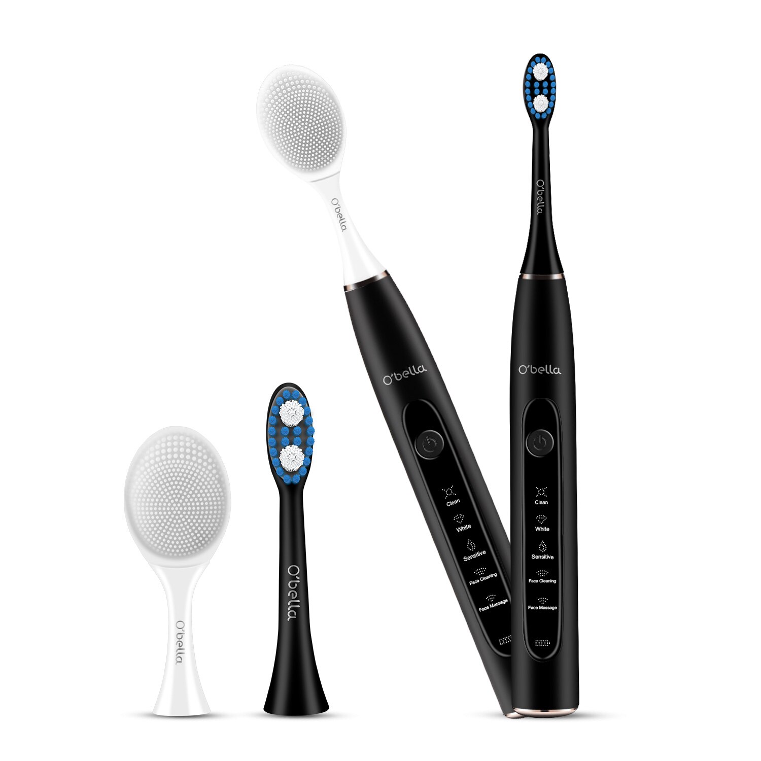 O'bella T10 Electric Toothbrush USB Rechargeable Waterproof Sonic Electric Toothbrush Head Upgraded Ultrasonic Toothbrush: T10 black
