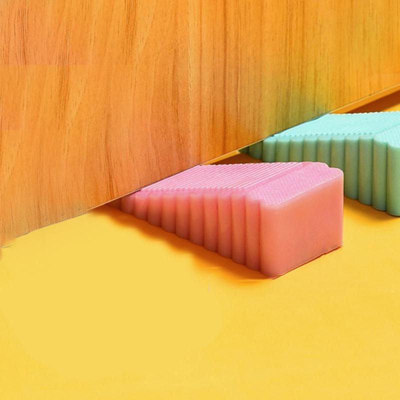 Safety Silicone Door Stop Stoppers Block Wedge Doorstops Door Stopper Home Office Door Rear Retainer Anti-collision Stop