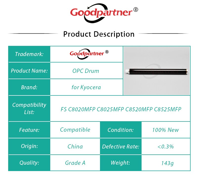 1X DK895 DK896 Dk 895 896 8315 8325 Opc Drum Voor Kyocera Fs C8020 C8025 C8520 C8525 Taskalfa 205c 255c 206ci 256ci 2550ci 2551ci