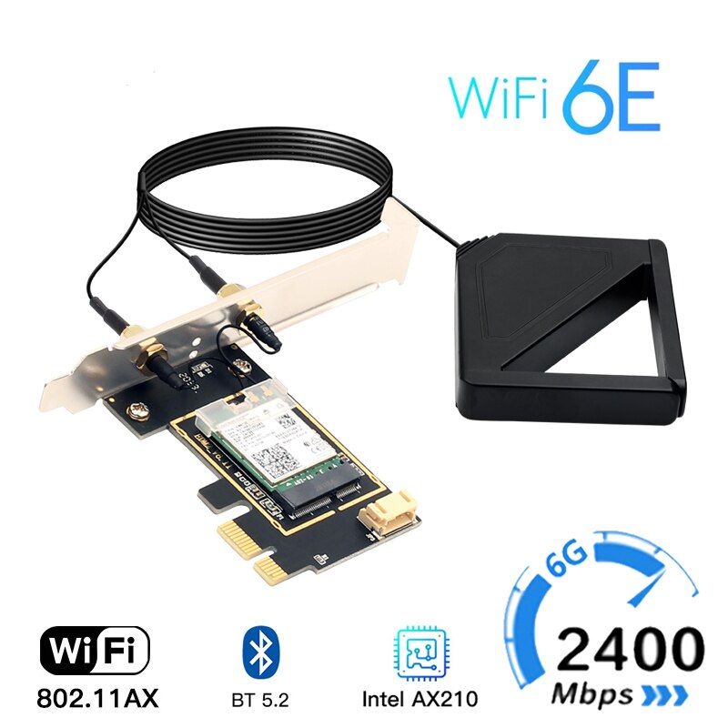 Tri Band Intel AX210 drahtlose AX210NGW 5374Mbps 802,11 AX drahtlose Wi-Fi 6 AX200 ist geeignet für Intel 8265NGW / 9260ACM. 2 NGFF: AX210 Magnetic art