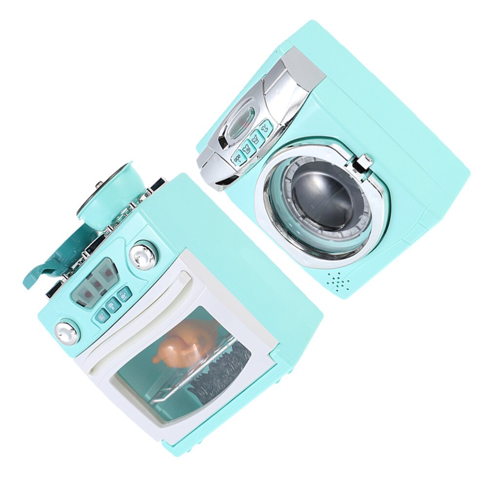 2PCS Miniature Oven Washing Machine Mini House Small Appliances Model