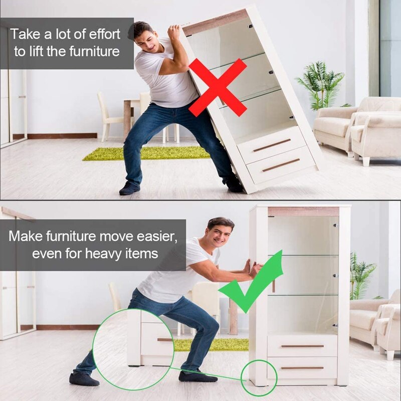 20 PCS Furniture Gliders Slider 25 x 25 mm PTFE Self Adhesive Furniture Moving Pads Square for Furniture Easy Movers