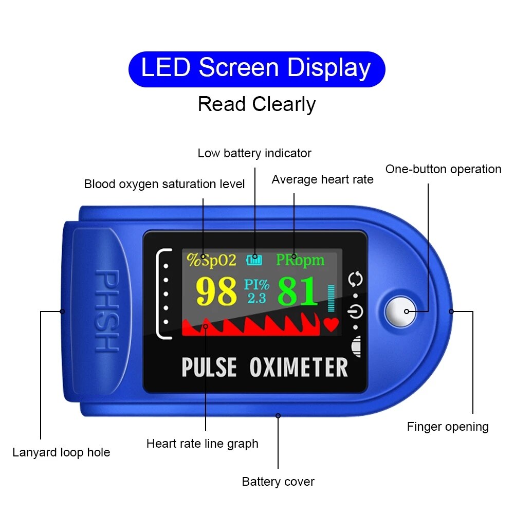 Batterij Type Bloed Zuurstof SPO2 Pr Hartslag Monitoring Oximeter, non-contact Menselijk Lichaam Temperatuur Meten Oor Thermometer