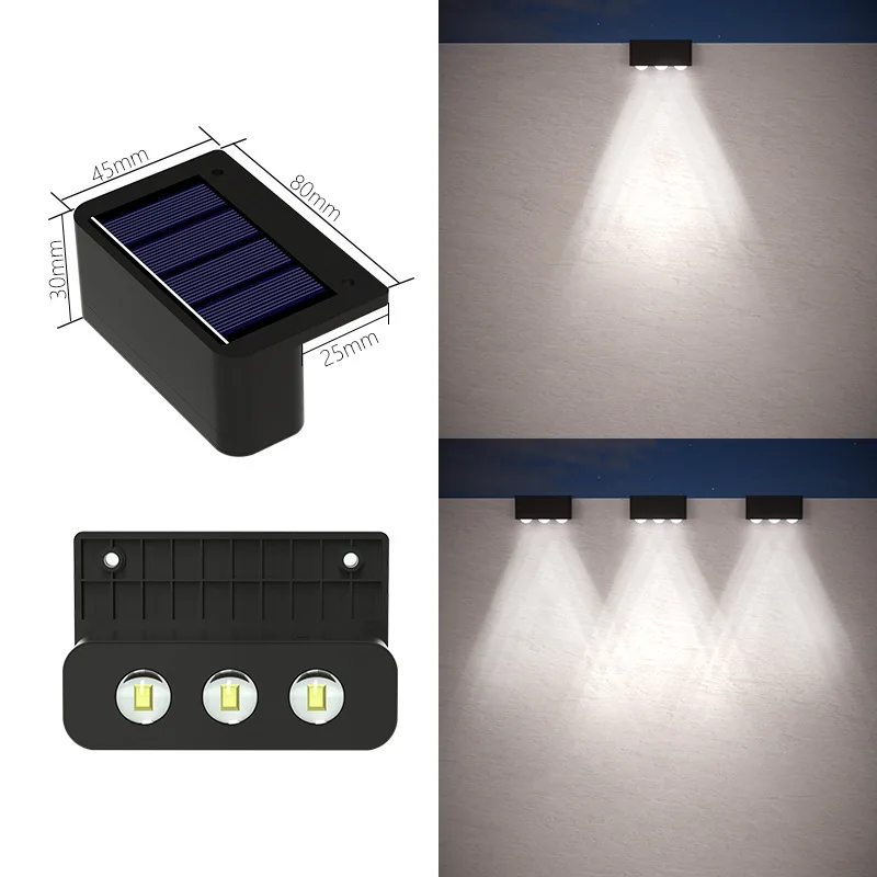 Solcelle Vegglampe Utendørs Vanntett Stegbelysning Hage Gjerde Dekorativ Gård Lampe