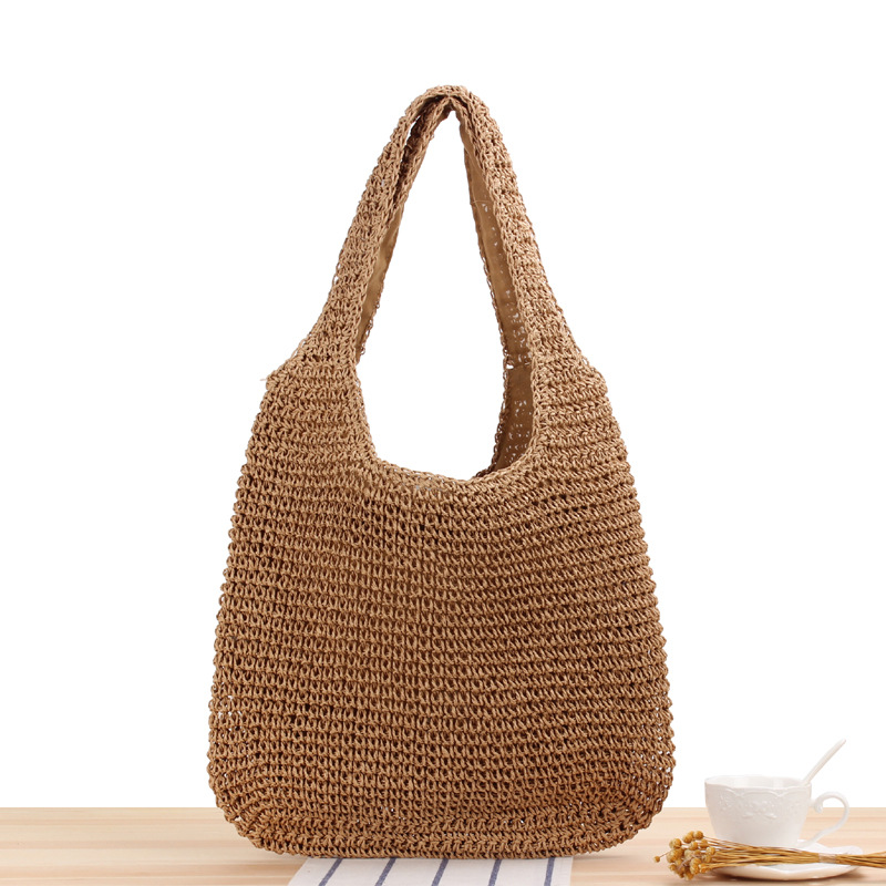 Borsa a tracolla da donna estiva borsa a maglia in paglia borsa da donna di grande capacità tessuta a mano Shopper Beach Design borse per borsa da donna