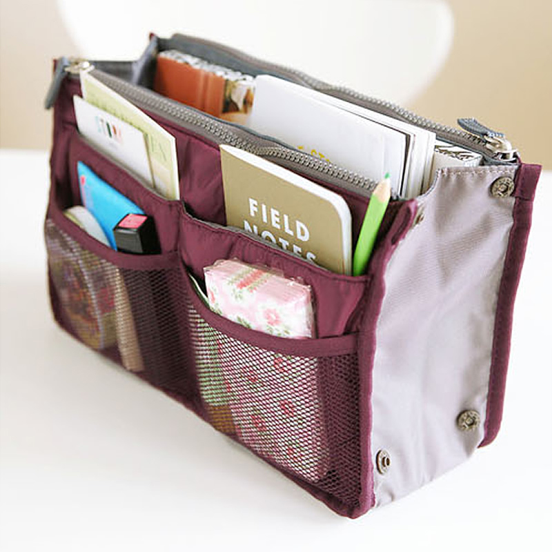 Bolsa organizadora de nailon para mujer, bolso organizador de viaje con forro grande, bolsa de cosméticos para maquillaje, bolso de mano barato para mujer