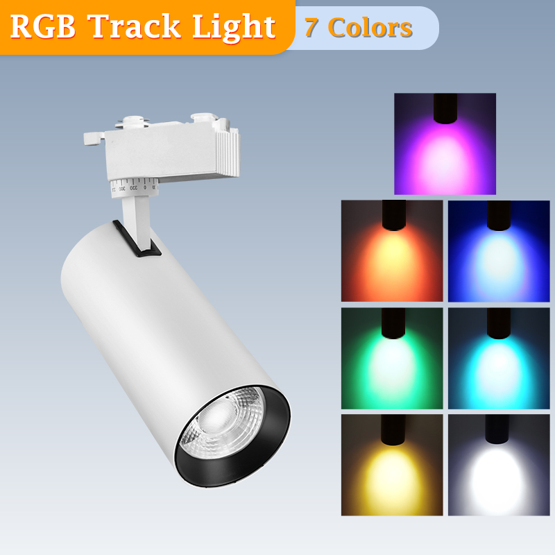 Rgb-railverlichting met led's in 7 kleuren, podiumverlichting, armatuur, plafondspot met 220v rails, led-spots, neonbar, ktv-topdecoratie, railverlichting: Lichtgeel