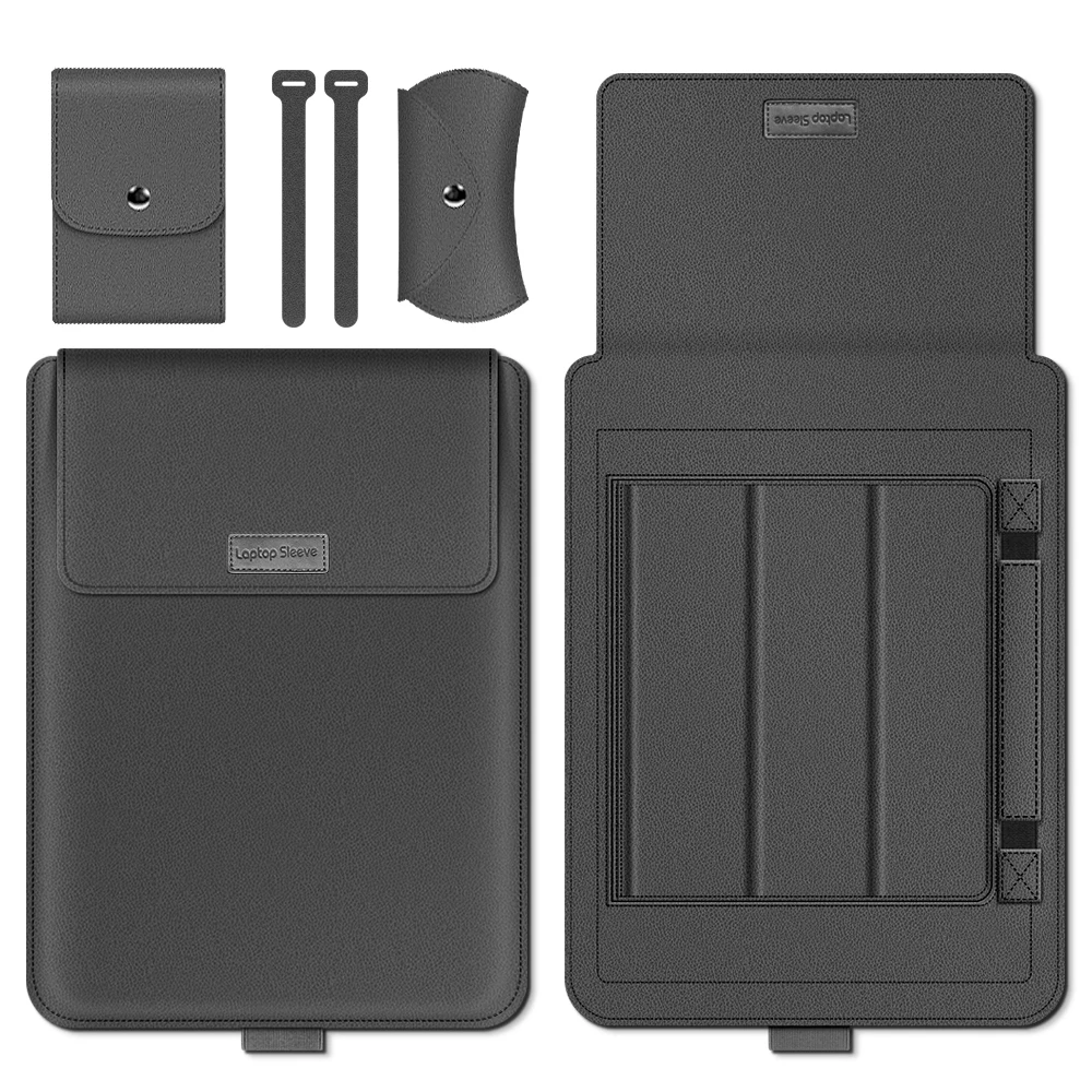 Etui na laptopa ze skóry Pu do macbooka Air Pro 13 14 16 M3 M3 M1 etui na notebooka Huawei Dell HP ASUS Lenovo 15 17 cali: 14" / Wino czerwone