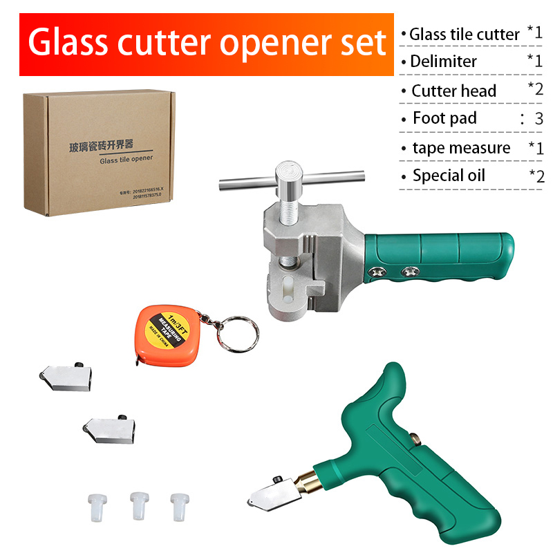 2Pcs High-Strength Diamond Glass Cutter For Glass Tile Cutting Glass Cutter Set Manual Construction Tools: A whole set
