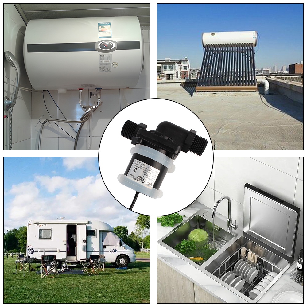 Varmtvannsbereder dusj gulvvarme boosterpumpe  dc 12v 24v mikro nedsenkbar vannpumpe børsteløs solmotor vannpumpe
