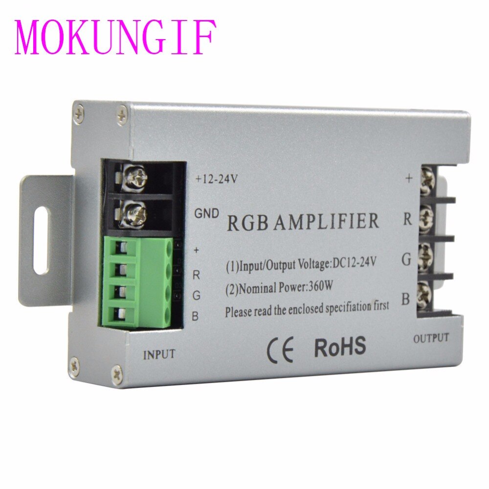 DC12V-24V 30A 360W Aluminum RGB led Amplifier controller 360W RGB Amplifier For RGB SMD 5050 3528 RGB LED Strip light