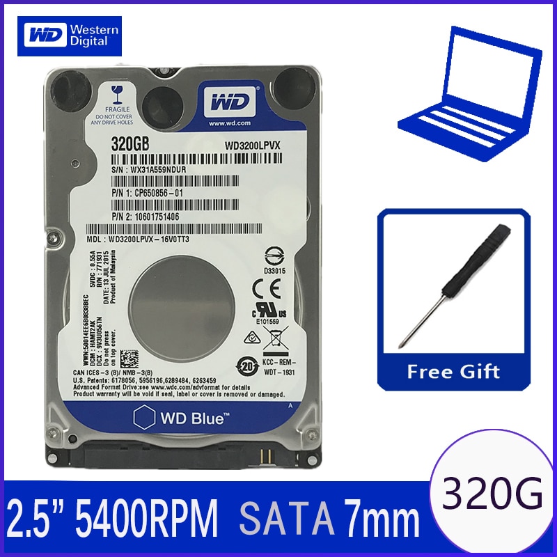 Wd Blue 320Gb 2.5 &quot;Sata Ii Interne Harde Schijf 320G Hdd Hd Harddisk 3 Gb/s 8M 7Mm 5400 Rpm WD3200LPVX Voor Notebook Laptop