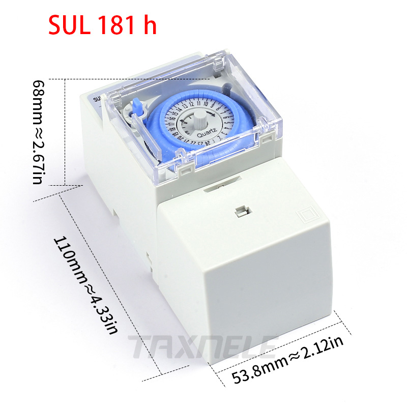 Sul 181h sul 181d mekanisk timer 24 timmar tidsomkopplare relä elektrisk programmerbar timer 24 timmars din rail timeromkopplare: Sul 181 h