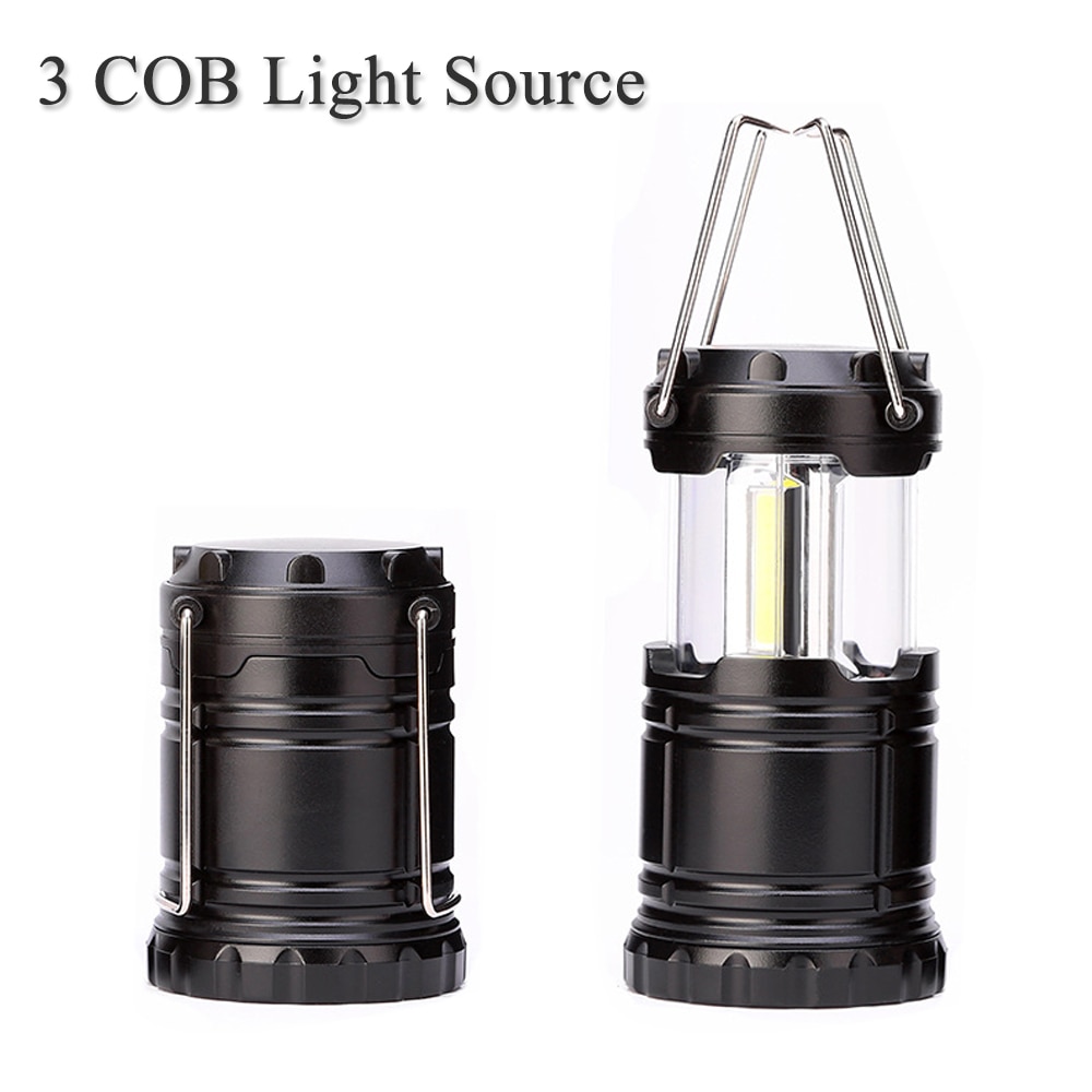 Aa batteri cob led mini bærbar belysning lanterne camping lampe lommelykt utendørs camping lys vanntett lommelykt cob lanterne