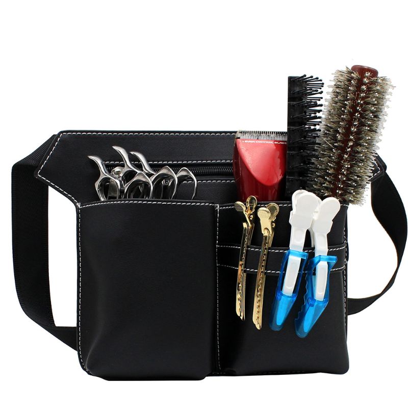 Professionele Kapper Schaar Tas Taille Pack Pouch Kapsalons Kapsalon Tool: black