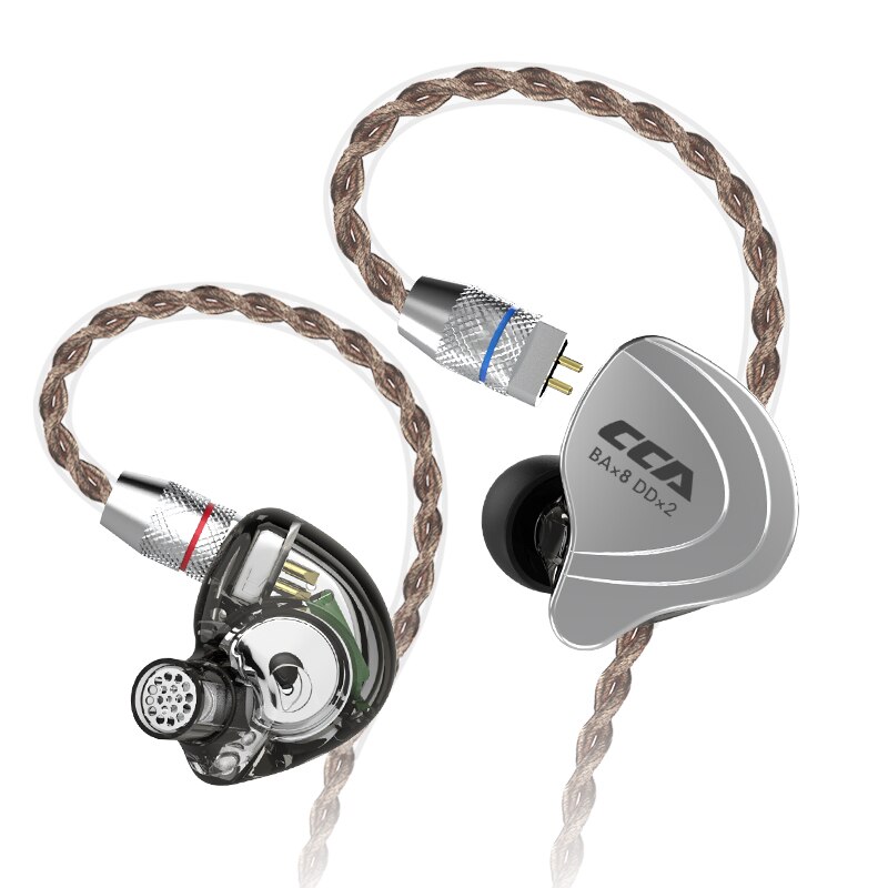 Cca C10 1DD + 4BA Hybrid 2PIN in Ear Auricolare Stereo Dj Monitor Corsa E Jogging Sport Auricolare Auricolare Auricolari con Detacable aggiornato C16cA4