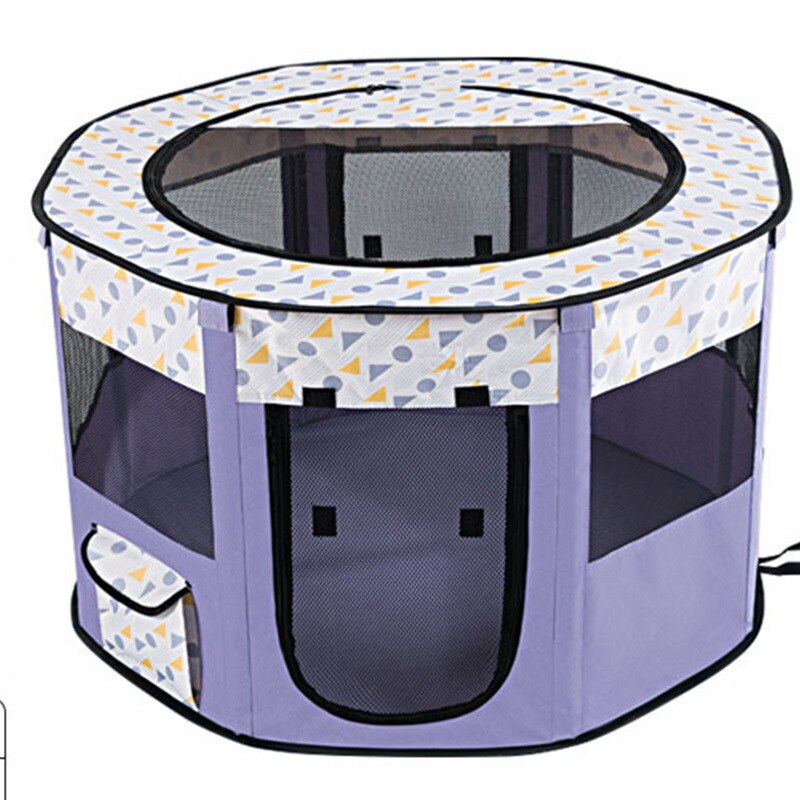 Foldable camping outdoor cat and dog house portable breathable tent round pet production box maternity supplies dog bed fence: 3 / S 72x72x45cm