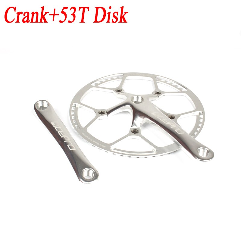 Bielle unique intégrée pour vélo pliant, 45T 47T 53T 56T 58T BCD 130mm, pièces de vélo, pédalier et disque: 53T silver