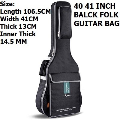 Akustisk gitarrväska 41 tums balladgitarrväska elgitarrväska 36 tums folkgitarrväska basväska gitarrskyddsväska: 41 tums väska 14.5mm