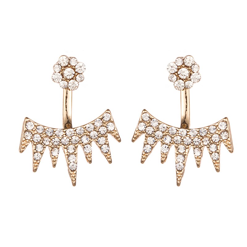 Hfarich Korean Jewelry Crystal Front Back Double Sided Earrings For Women Earring Jacket Piercing Earing Koyle