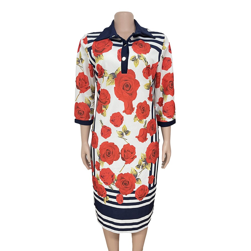 Vestido bohemio con estampado Floral MD Dashiki para mujer, ropa africana de talla grande, , trajes tradicionales Ankara, Túnica africana