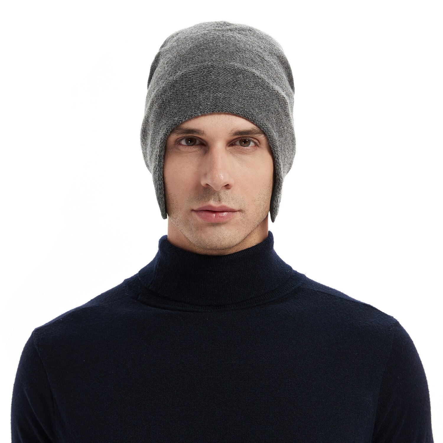 Klassisk øreklokkehette til menn utendørs strikket lue dame #39 , holde varmen beanies #39 lue vindtette øreklaffer hette luer