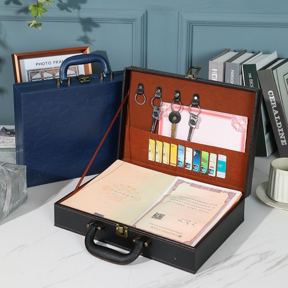Leisure PU Leather Room Box Handheld Multifunctional Document Storage Box Business Key Toolbox Women Men