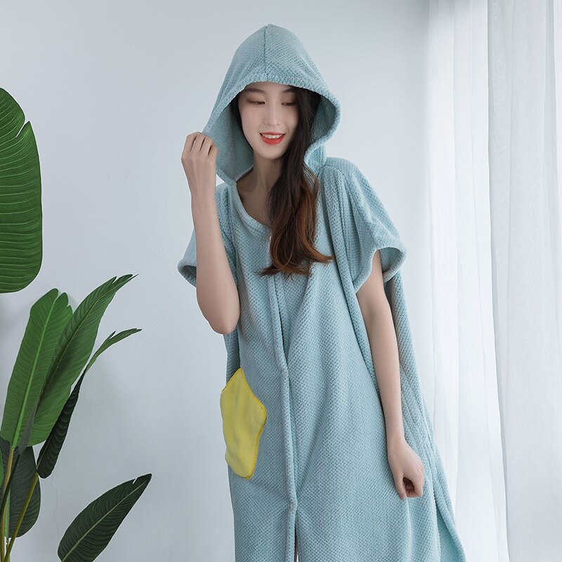 Robe de plage à capuche, serviette de bain à absorption rapide, serviette de plage, Sport de plein air, souple et tactile, Poncho, poche de cape de natation