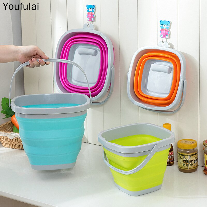 10L Siliconen Emmer Vissen Opvouwbare Vierkante Emmer Wasstraat Outdoor Vissen Levert Badkamer Keuken Kamp Emmer