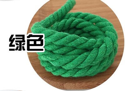 8mm drei-strang farbe baumwolle seil twist bündel seil kordelzug seil tasche dekorative seil diy zubehör: green