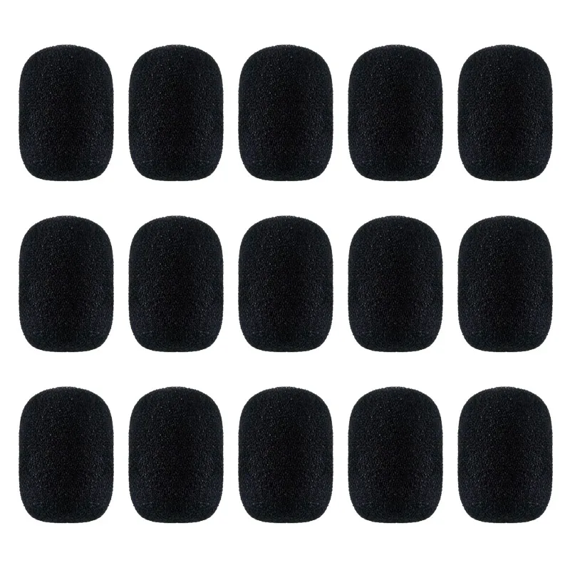 15/100 SZTUK Wymienny mikrofon piankowy Osłona mikrofonu Osłona zestawu słuchawkowego Osłona mikrofonu zestawu słuchawkowego Osłona mikrofonu Windshied Pianka zestawu słuchawkowego