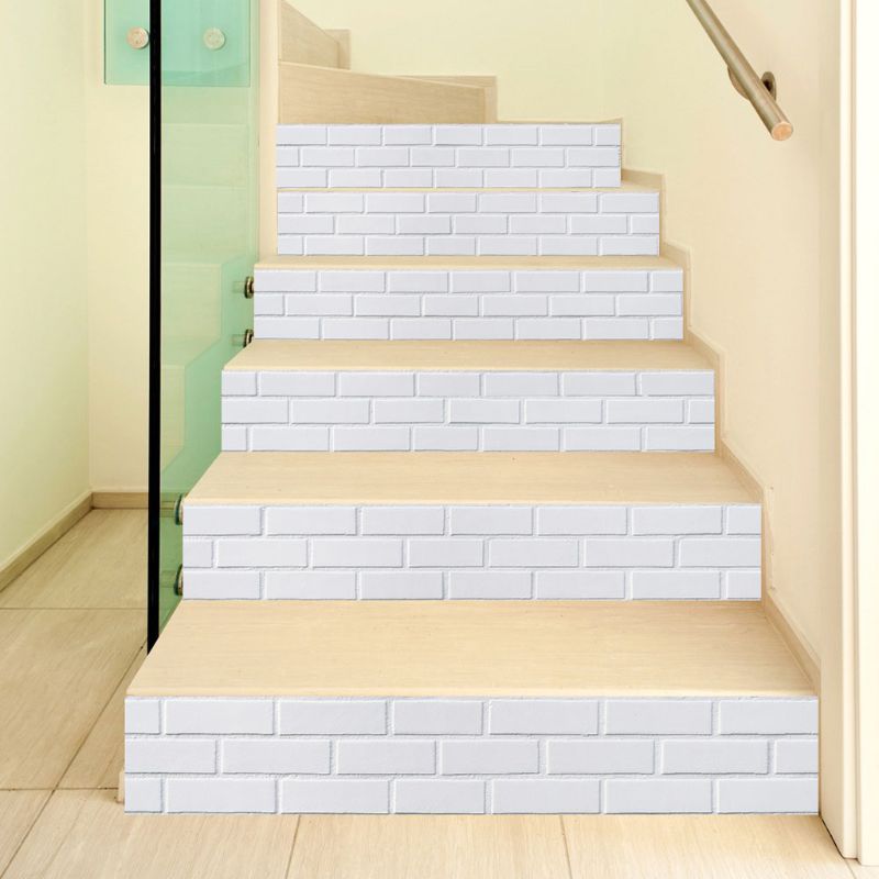6 stk/sett 3d keramiske fliser trapp stigerør gulvklistremerke selvklebende diy trapp vanntett pvc veggdekal hjemmeinnredning