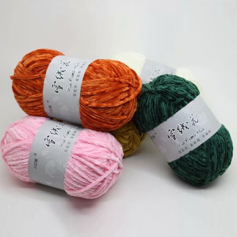 Hilo de terciopelo de chenilla para tejer, lana gruesa y cálida de ganchillo, lana de algodón para bebé, suéter de punto artesanal, 100g por rollo