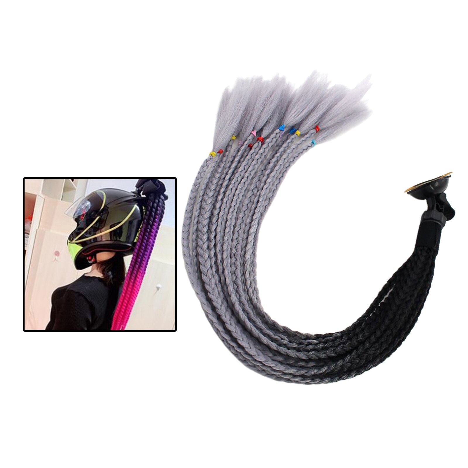 55cm Motorrad Helm Dreadlocks Helm Schmutzig Geflecht Motorrad Pferdeschwanz Helm Haar Für Fahrrad Motorrad Helm Dekoration