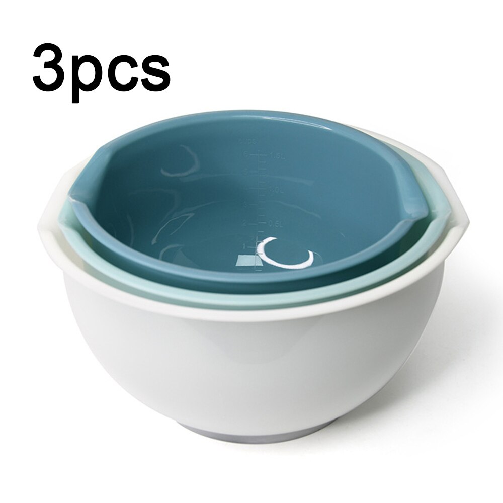 3 pçs tigela de mistura conjunto tigela de salada de plástico para macarrão arroz vegetal frutas sopa recipiente de alimentos tigelas de mistura utensílios de mesa domésticos: Default Title