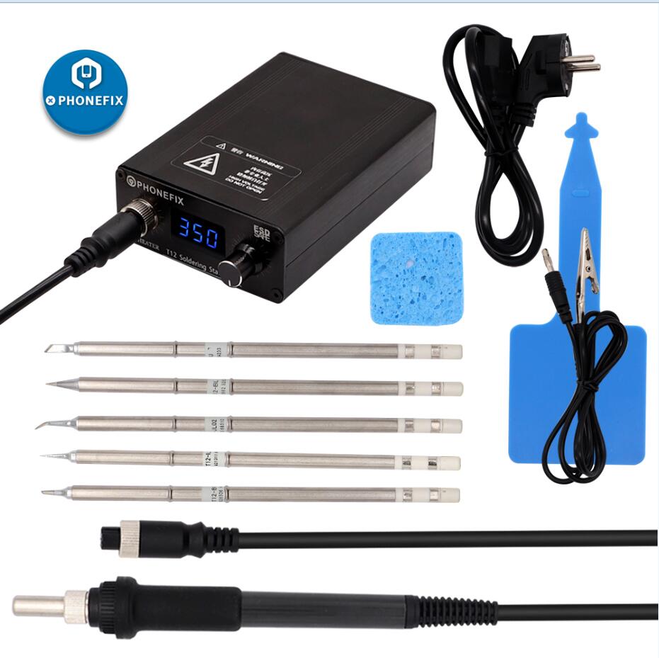 110V 220V 75W T12 Digital Soldering Iron Station Temperature Controller T12 Electric Soldering Tools with 5 kinds Iron Tips: with 5pcs Tip