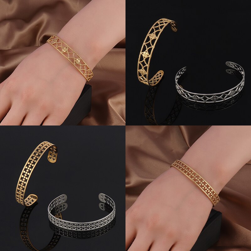 Women Stainless Steel Bracelets For Women Geometric Snake Bangle Bracelet Cuban Open Cuff Bracelet Punk Bracelet Jewelry