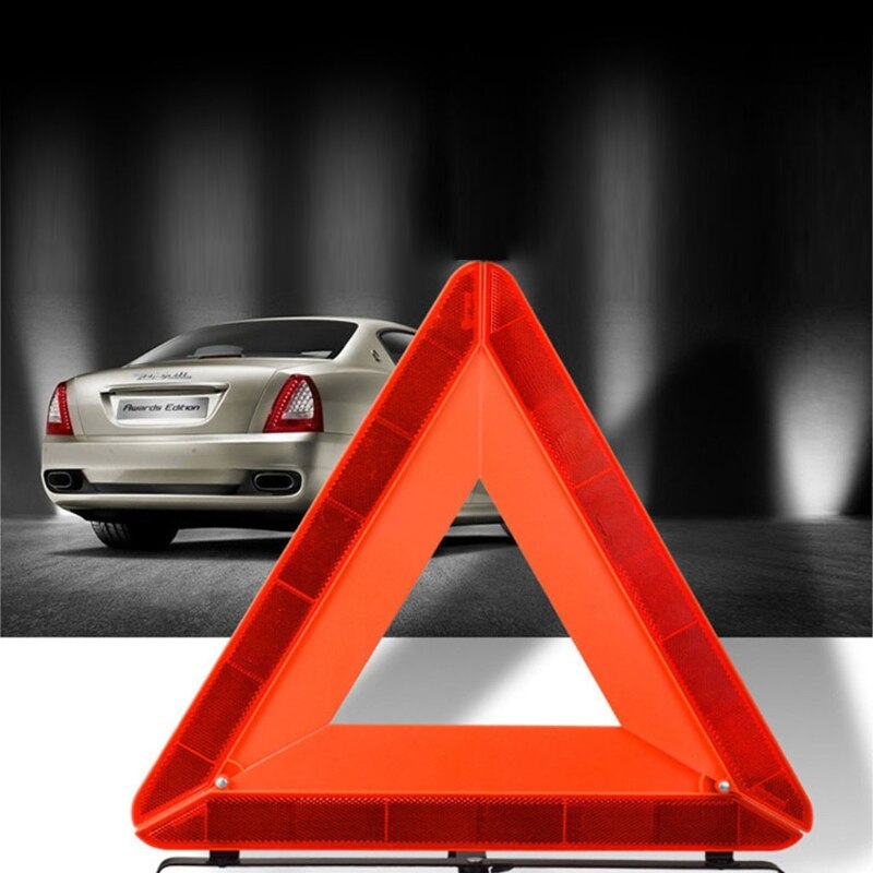 Car Triangle Warning Sign Foldable Reflective Tripod Red Safety Warning Triangle Car Accessories for Roadside Breakdown
