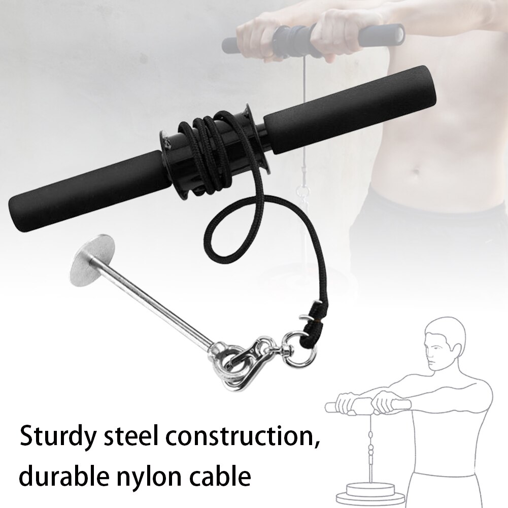 Power Rod Hand Gripper Strength Training Fitness Equipment Anti Slip Wrist Curling Exerciser Forearm Trainer Black Home Force